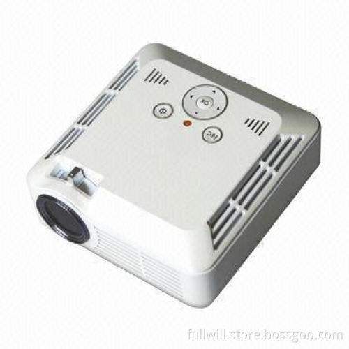 Pocket Projector with 7 to 100-inch Display, 60lm Luminous Flux, Remote Control and LED Light